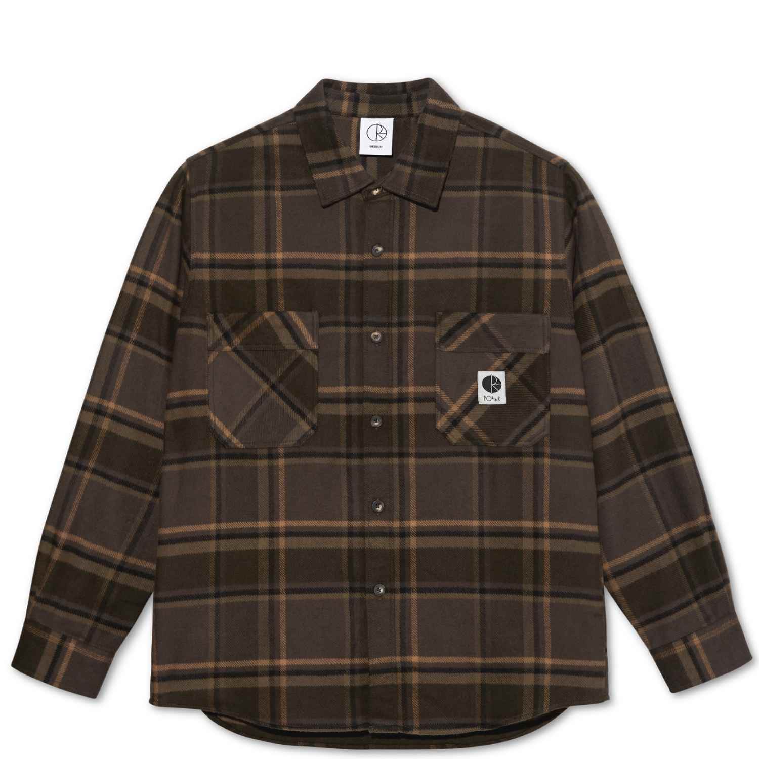 Polar - Mike Long Sleeve Flannel Shirt - Brown/Mauve