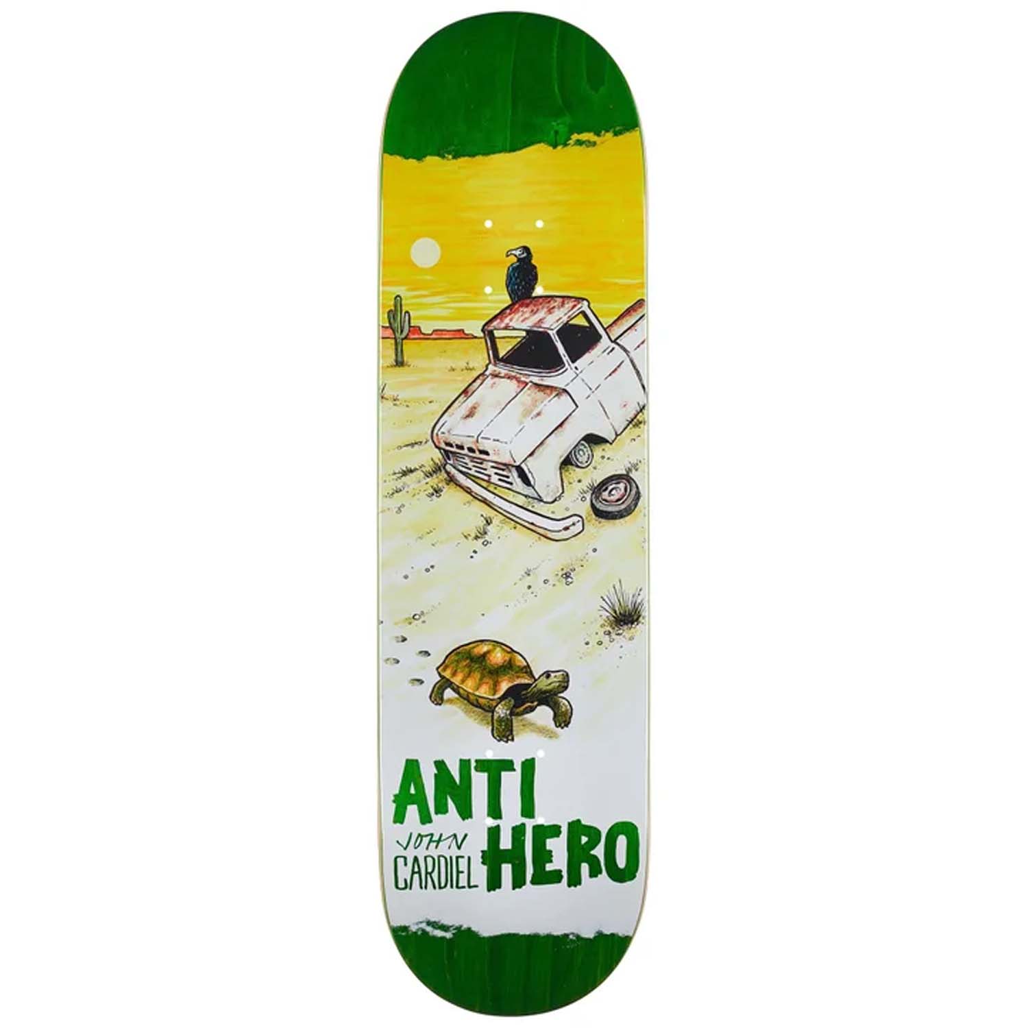 Antihero Cardiel Pro deck with Desert scene. This board is 8.62 inches in width and 32.25 inches in length.