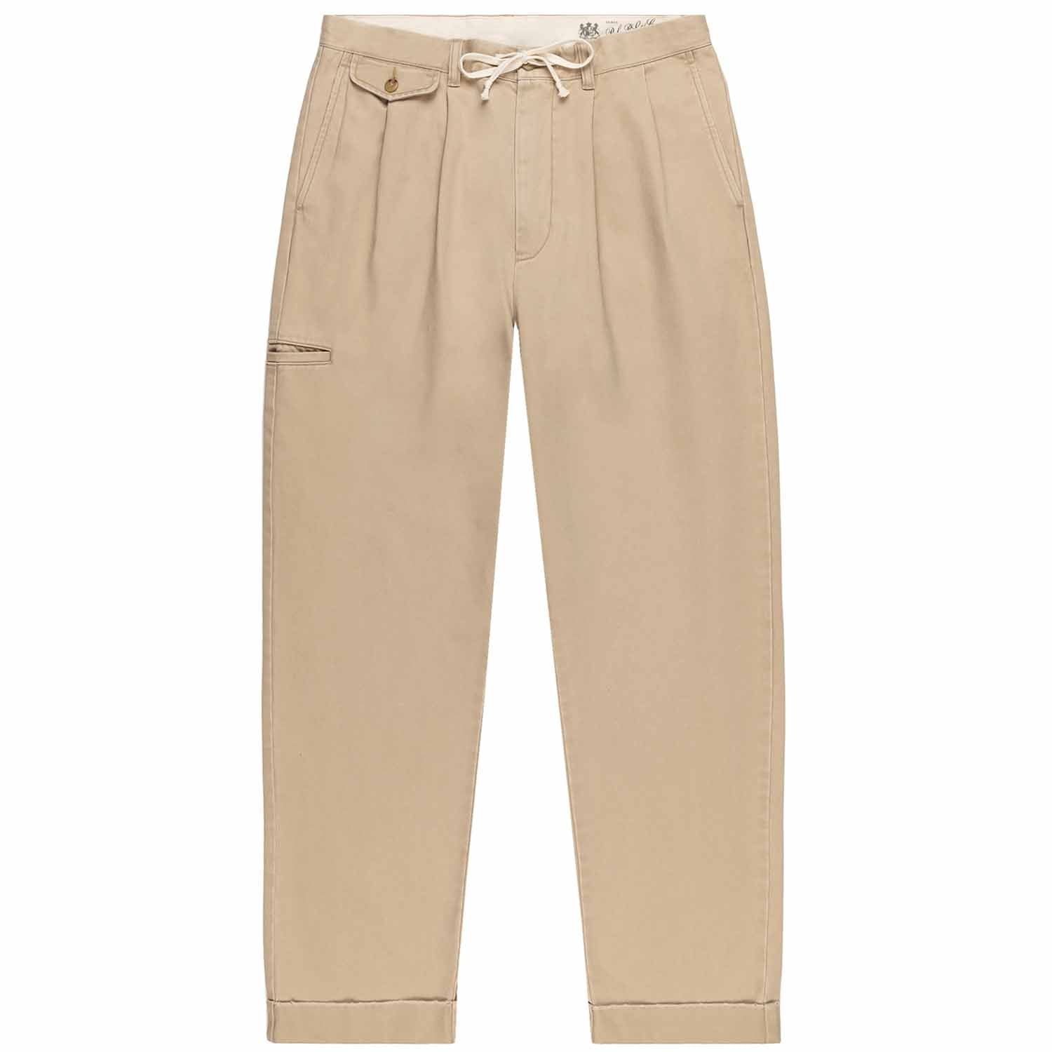 Polo Ralph Lauren x Element Whitman Chino in tan with added cream draw string. Small pocket on front right hip and small pocket on right middle leg.