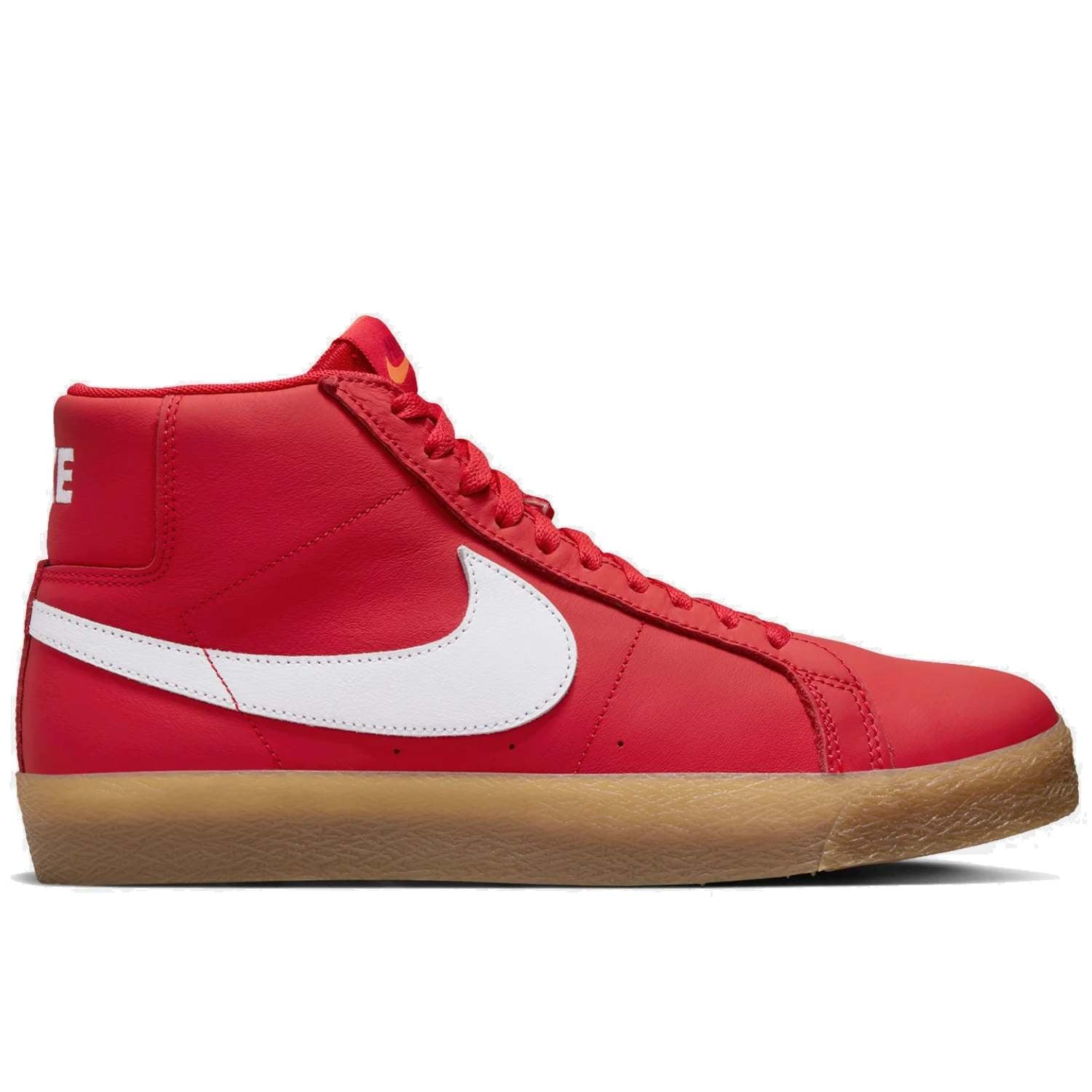 Nike SB - Zoom Blazer Mid - FJ1680-600 Red Leather Upper Gum Sole Skate Shoe