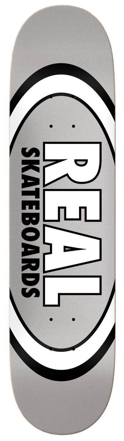 Real Deck CLASSIC OVAL 7.75 Grey Gray Black White
