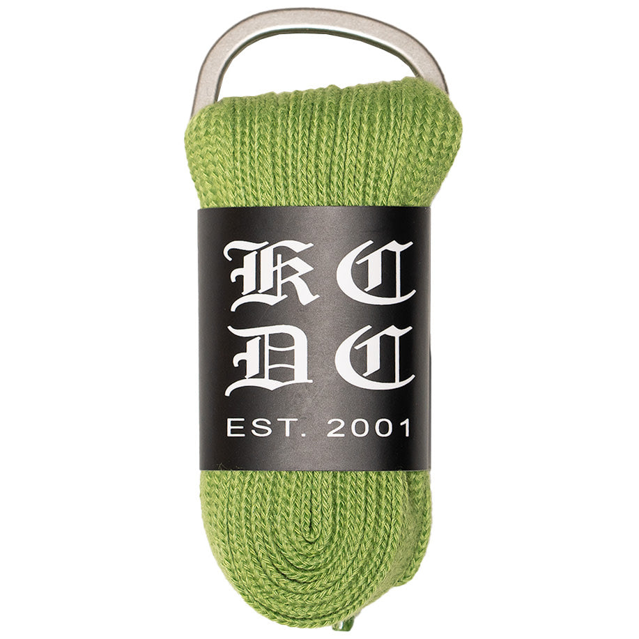 Flat green KCDC shoelaces