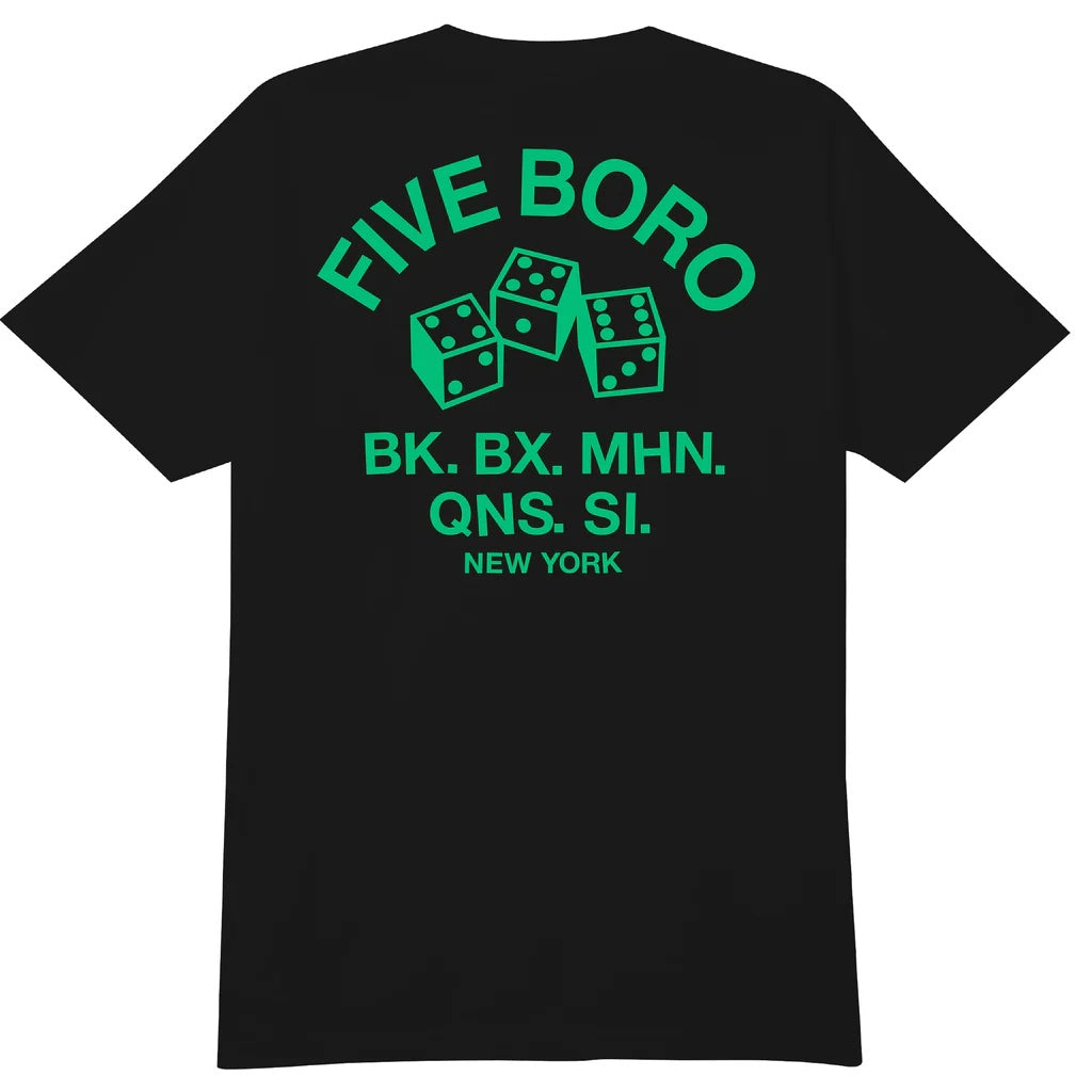 5Boro - 4-5-6 Dice Tee - Black/Green