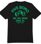 5Boro - 4-5-6 Dice Tee - Black/Green