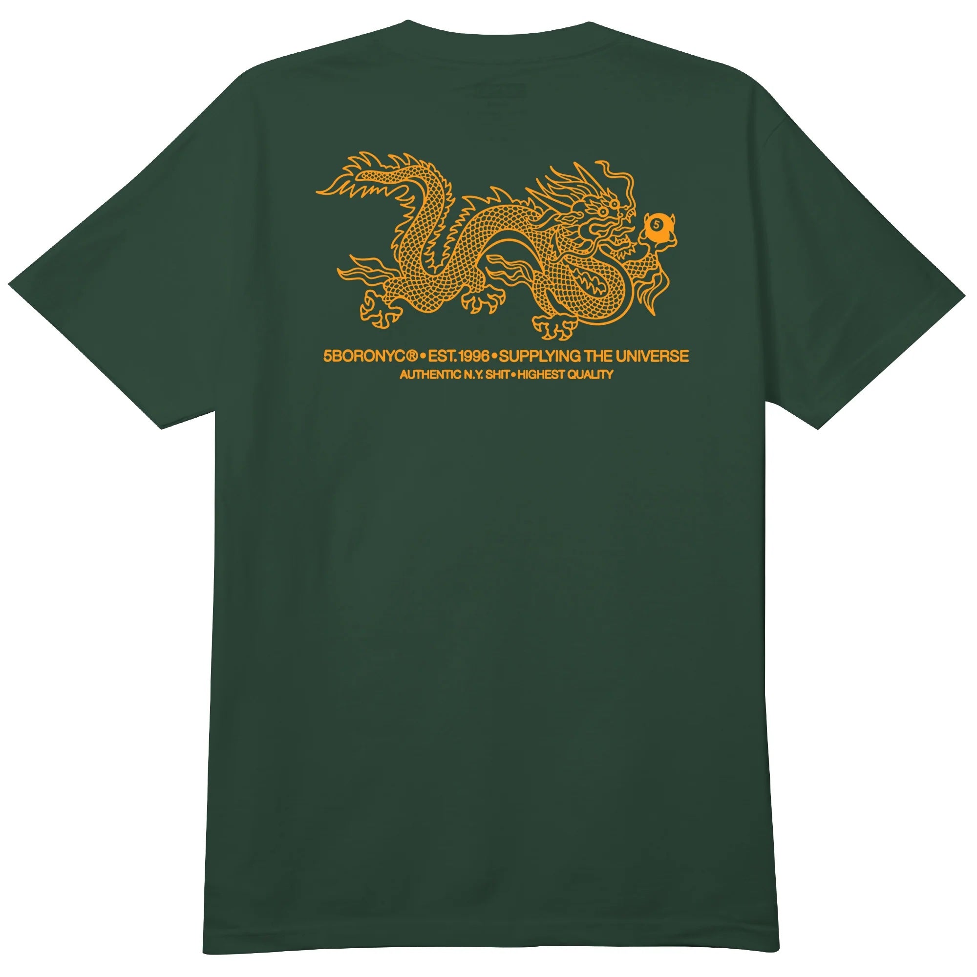 5Boro - Dragon Supply Tee - Forest Green/Gold Yellow