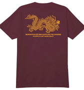 5Boro - Dragon Supply Tee - Burgundy/Gold Yellow