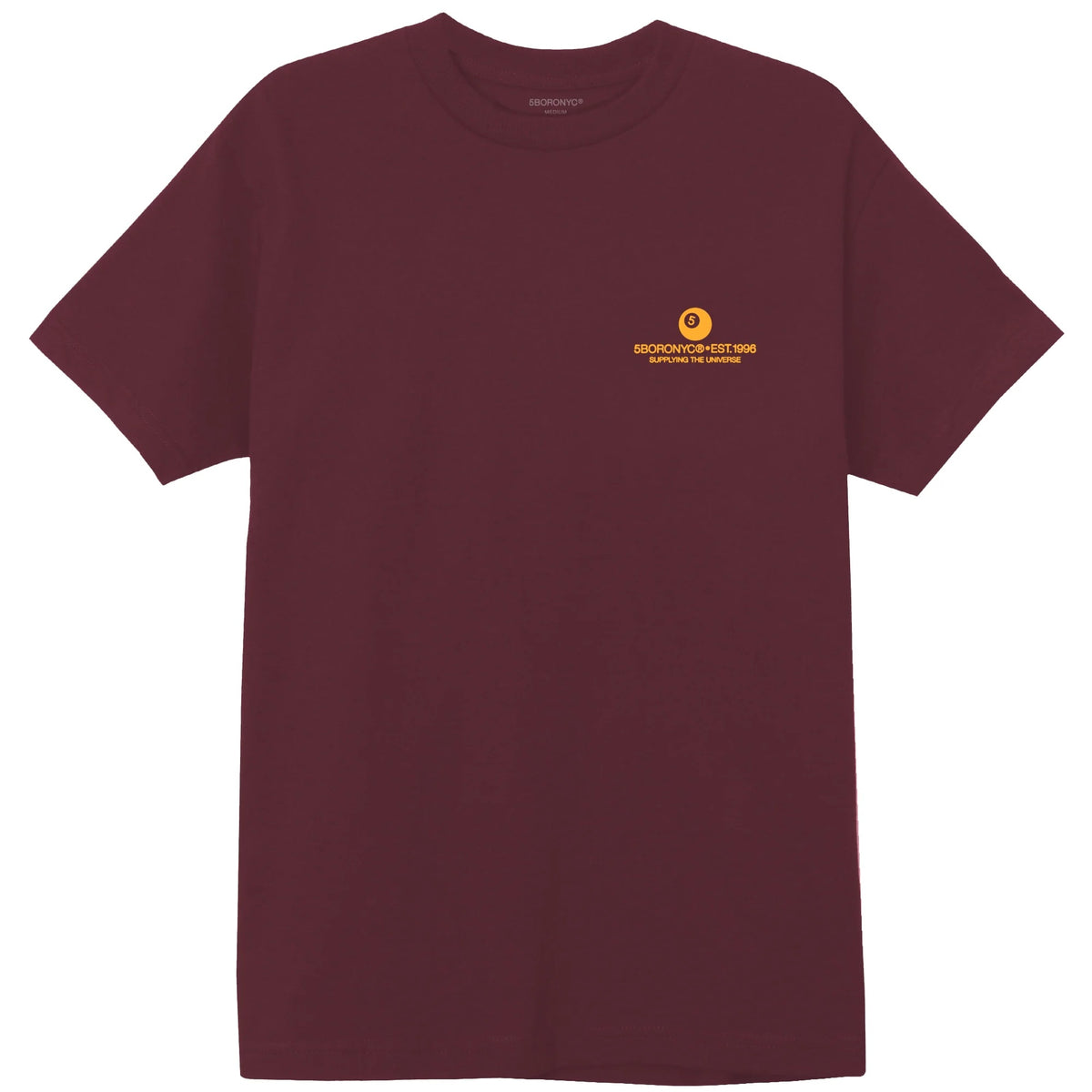 5Boro - Dragon Supply Tee - Burgundy/Gold Yellow