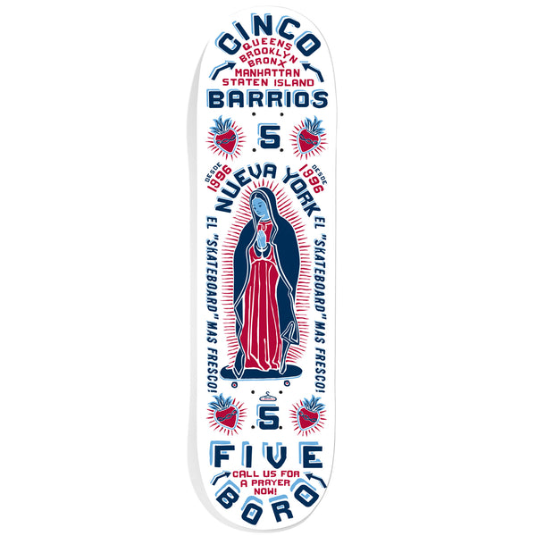 5boro Cinco Barrios Skateboard Deck - 8.25" Width, Black (Includes FREE 1" Hardware Set)