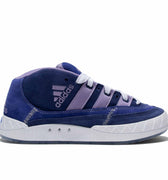 Adidas Adimatic Mid Top x Maite Steenhoudt in Victory Blue color with purple stripes, adidas skateboarding