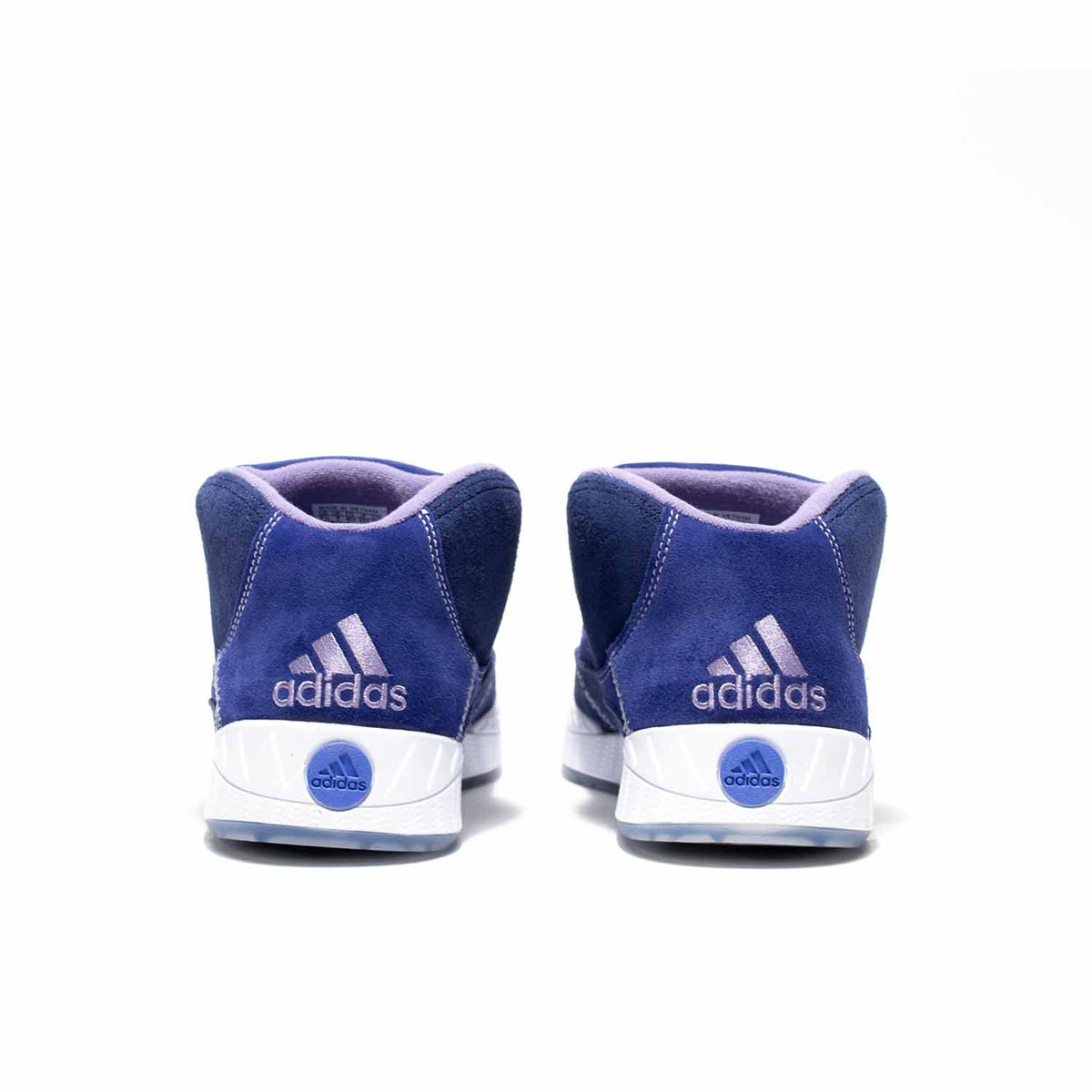 Adidas Adimatic Mid Top x Maite Steenhoudt in Victory Blue color with purple stripes, adidas skateboarding