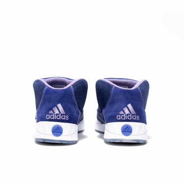 Adidas Adimatic Mid Top x Maite Steenhoudt in Victory Blue color with purple stripes, adidas skateboarding