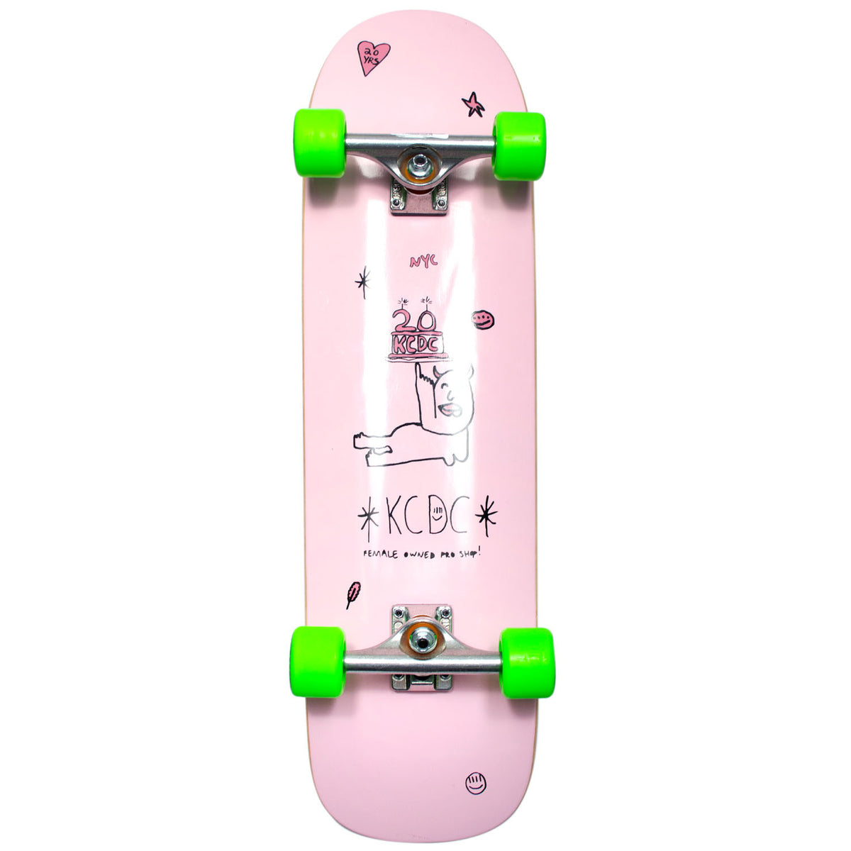 KCDC 20th Anniv. Skateboard Cruiser - Pink - 8.75