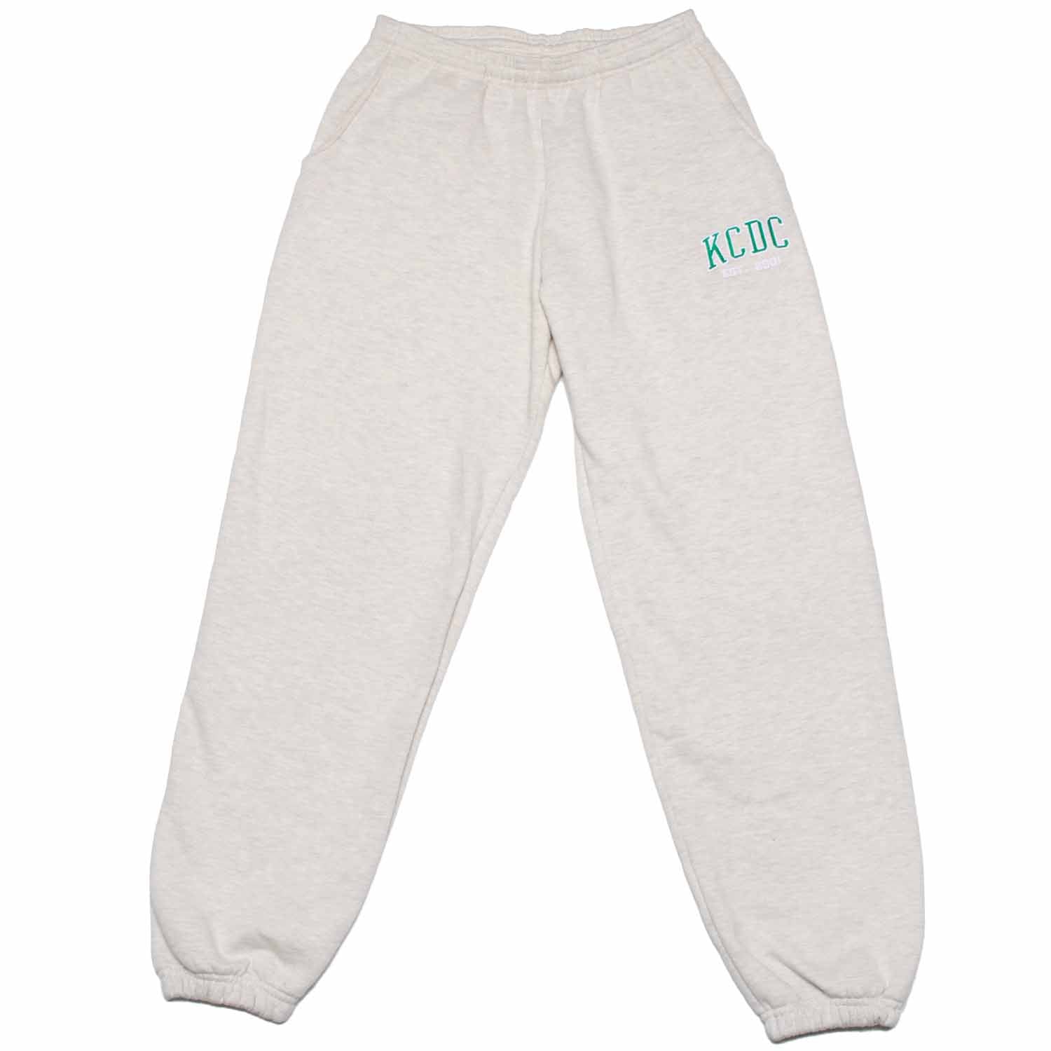 KCDC Varsity Midweight Fleece Wide Sweatpants - Ecru