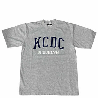 KCDC - Varsity Garment Dye Tee - Heather Grey tee navy with white trim kcdc graphic brooklyn in white 
