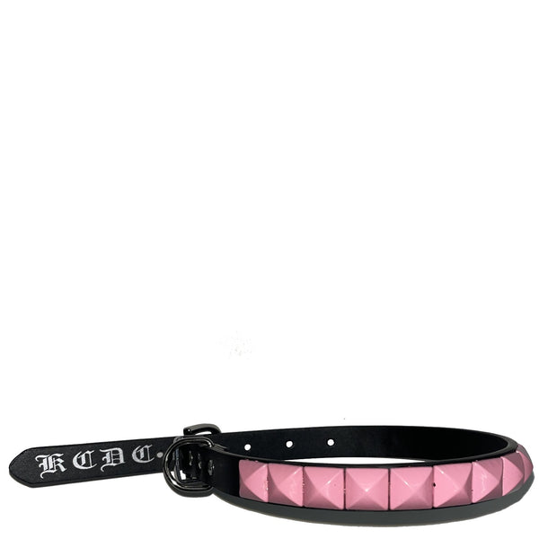 KCDC x Loosey Pink Studded Dog Collar | Vegan Leather Pet