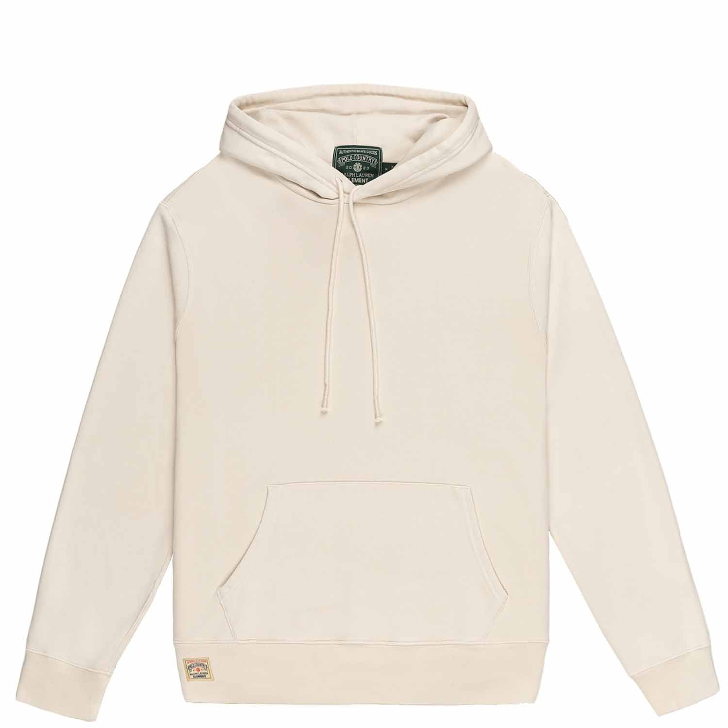 Polo Ralph Lauren x Element Skateboards Hoodie in cream white color. Small sewn on square logo at bottom left of hoodie on waist band.