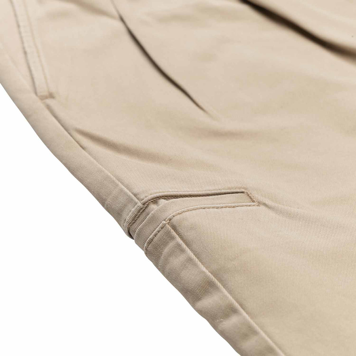 Polo Ralph Lauren x Element Whitman Chino in tan. Close up of small pocket on right middle leg.
