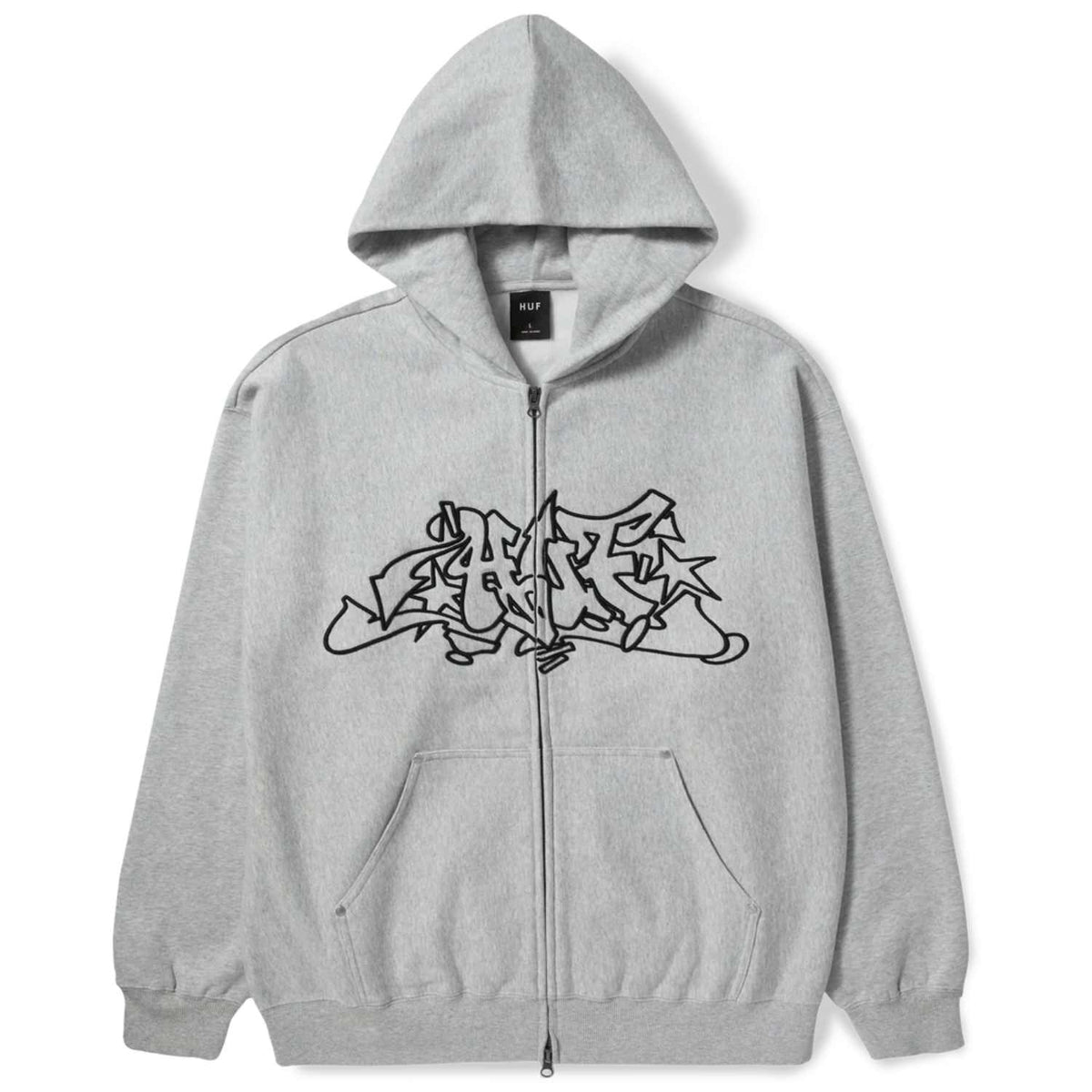 HUF - Outlines Heavy Weight Full-Zip Fleece - Heather Grey