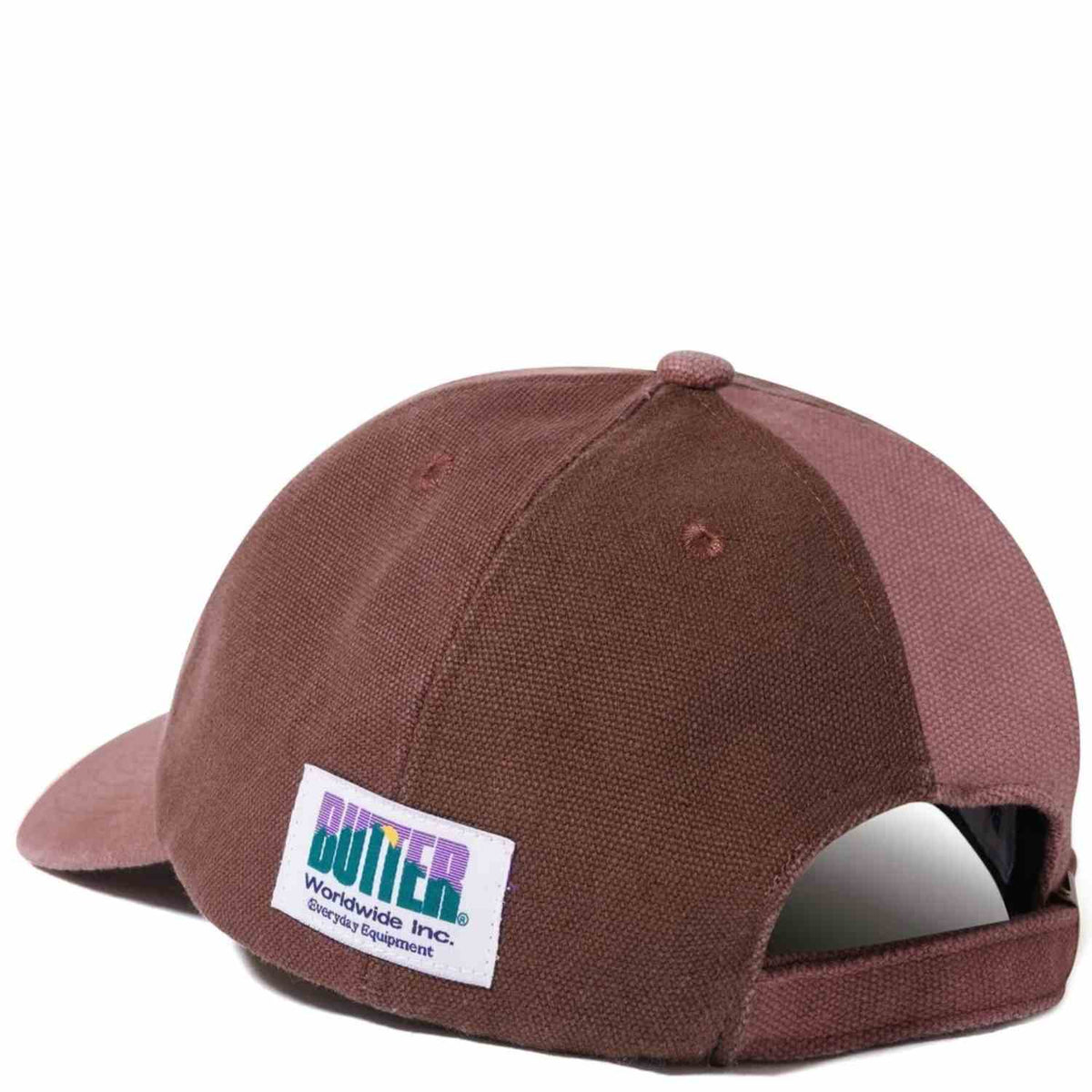 Butter Goods Canvas Patchwork 6 Panel Cap - Washed Burgundy