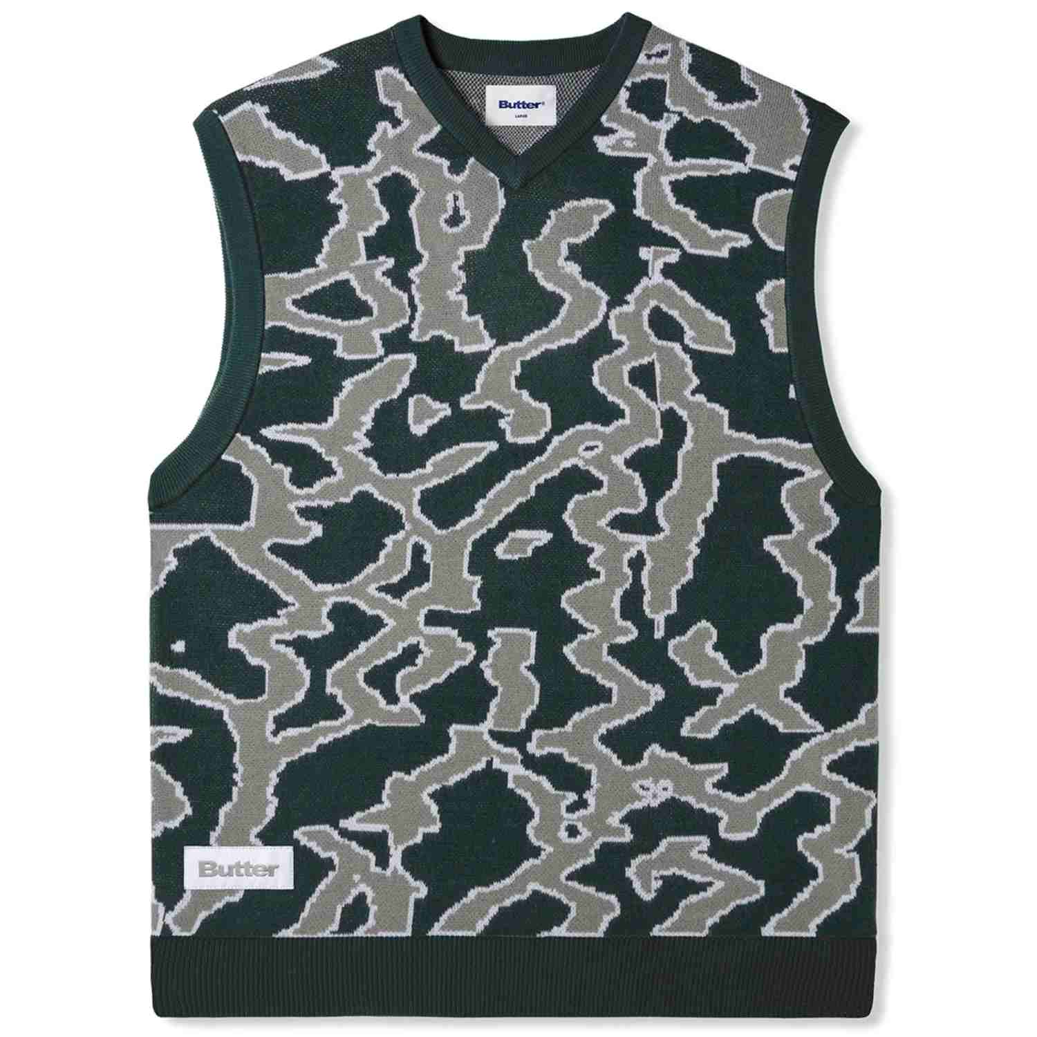 Butter Goods Surge Knitted Vest - Forest