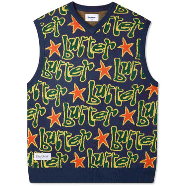 Butter Goods Star Knit Vest - Navy