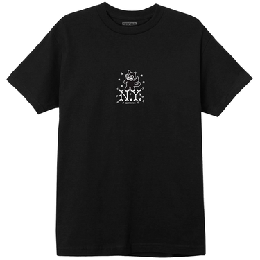 5Boro - NY Cat Tee - Black white cotton