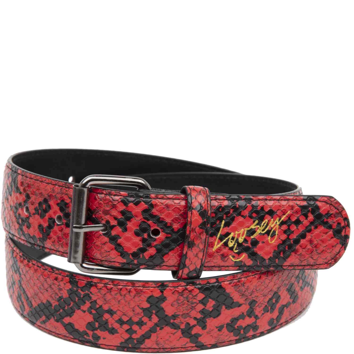 Loosey Belt - Snake Print - Red