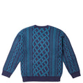 Iggy Drawn Cableknit Jacquard Sweater - Navy