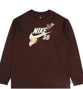 NIke SB - Long Sleeve City of Love Tee - FQ7681-227 Brown and pale yellow with cracked details on logo