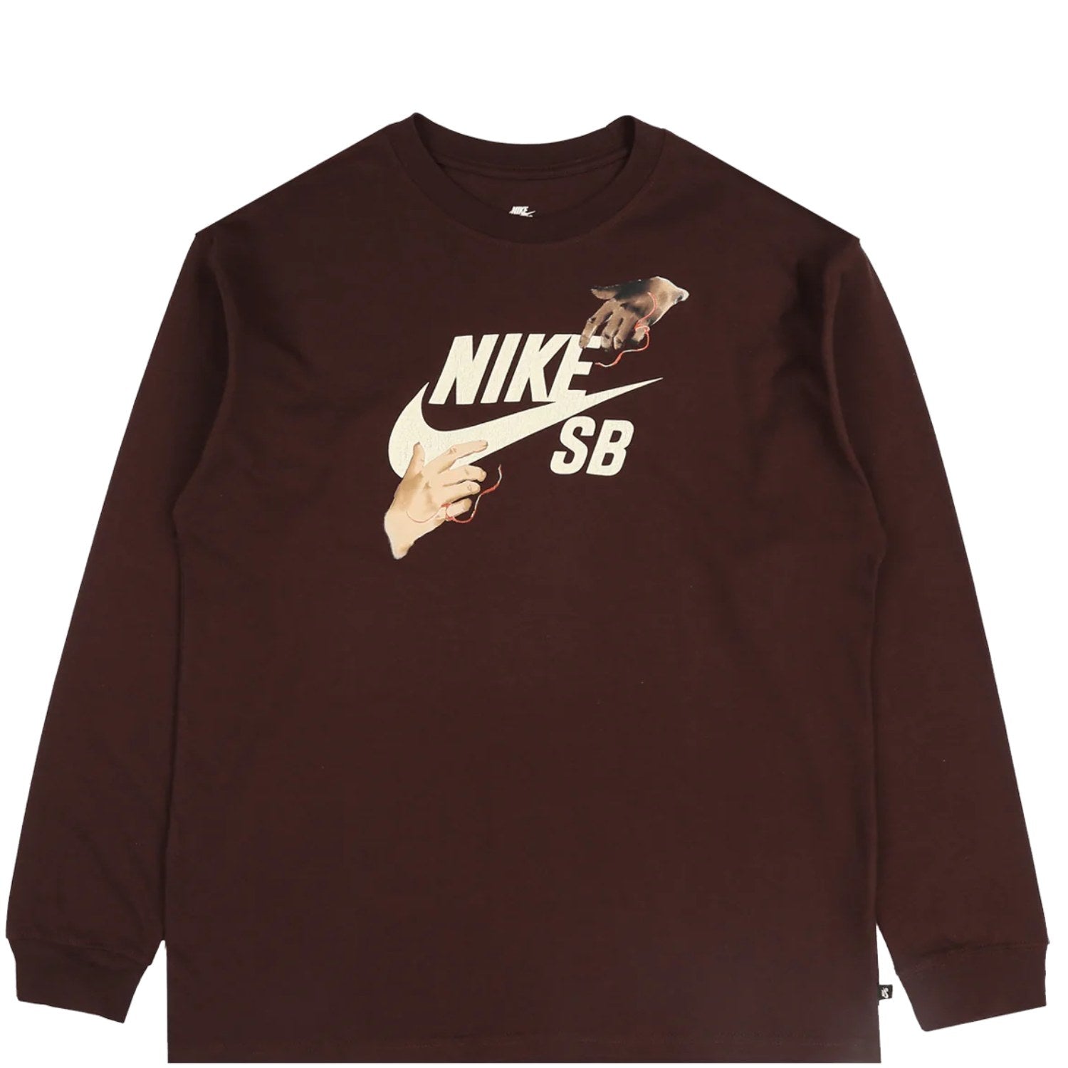 NIke SB - Long Sleeve City of Love Tee - FQ7681-227 Brown and pale yellow with cracked details on logo