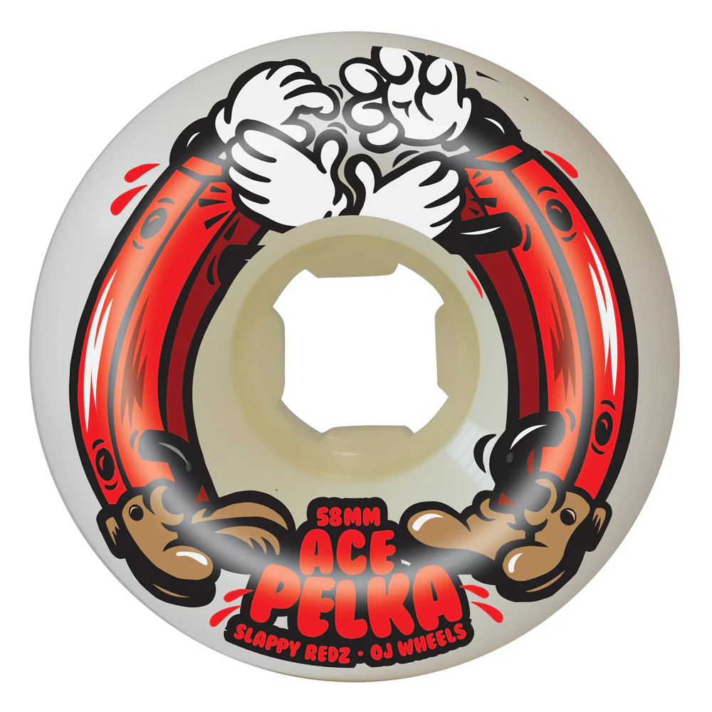 OJ Wheels - Ace Pelka Slappy Redz Double Duro White Mini Combo - 58mm - 101a/95a 