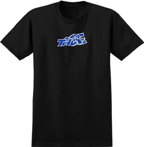 There Short Sleeve Blocky Emb - Black/White/Blue