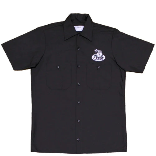 Peels Black Shirt With Bully Logo Black button White and purple graphic Bully Two pockets Short sleeve