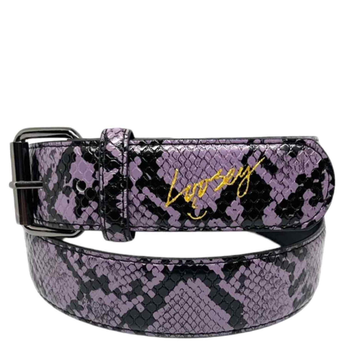 Loosey Snake Print Belt - Purple