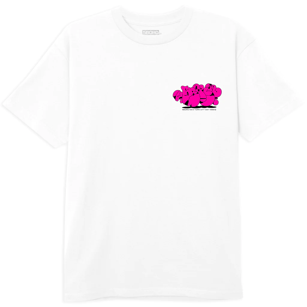 5Boro - SP-ONE Crackle Tee - White/Pink