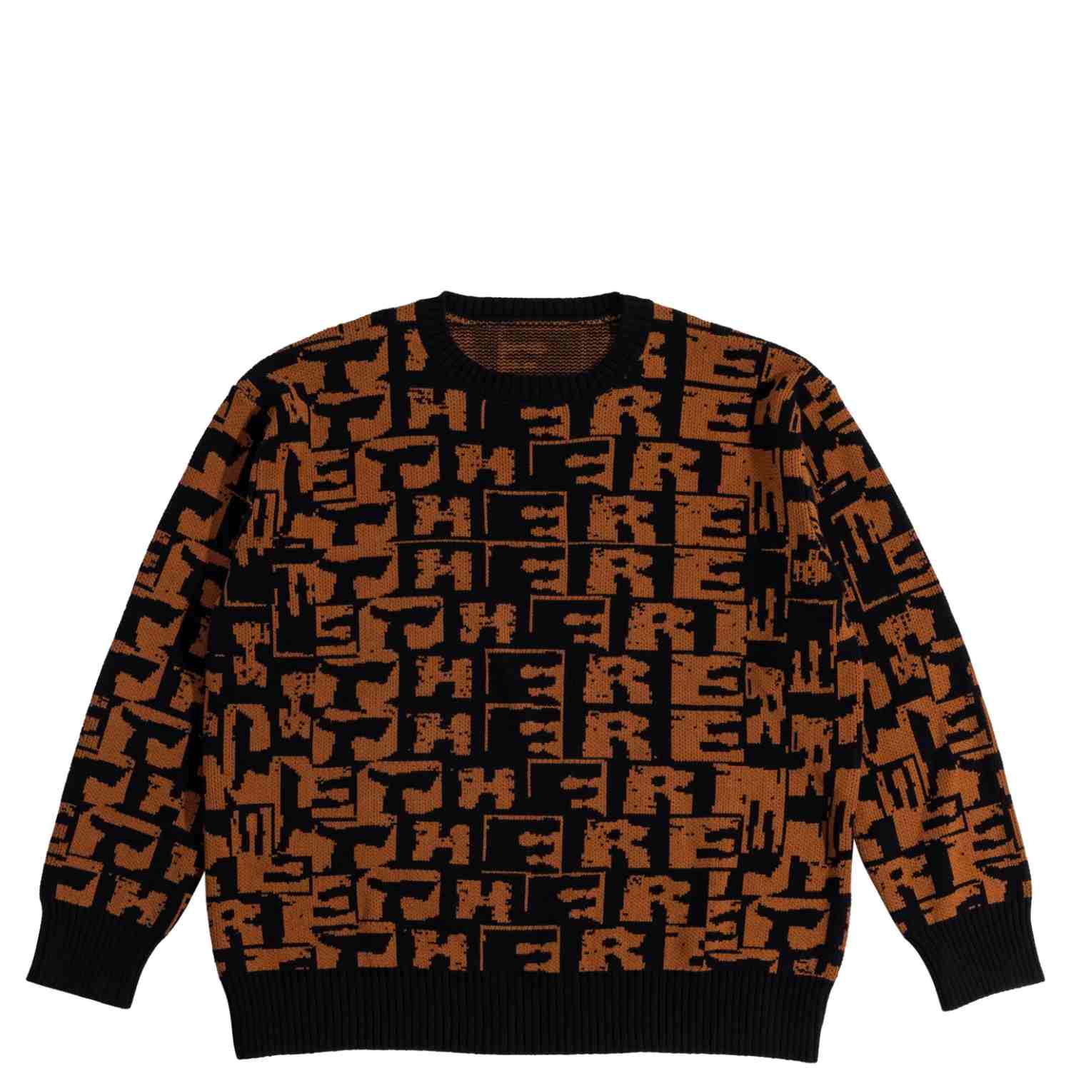 There Skateboards - Torn Jacquard Knit Sweater - Black/Red