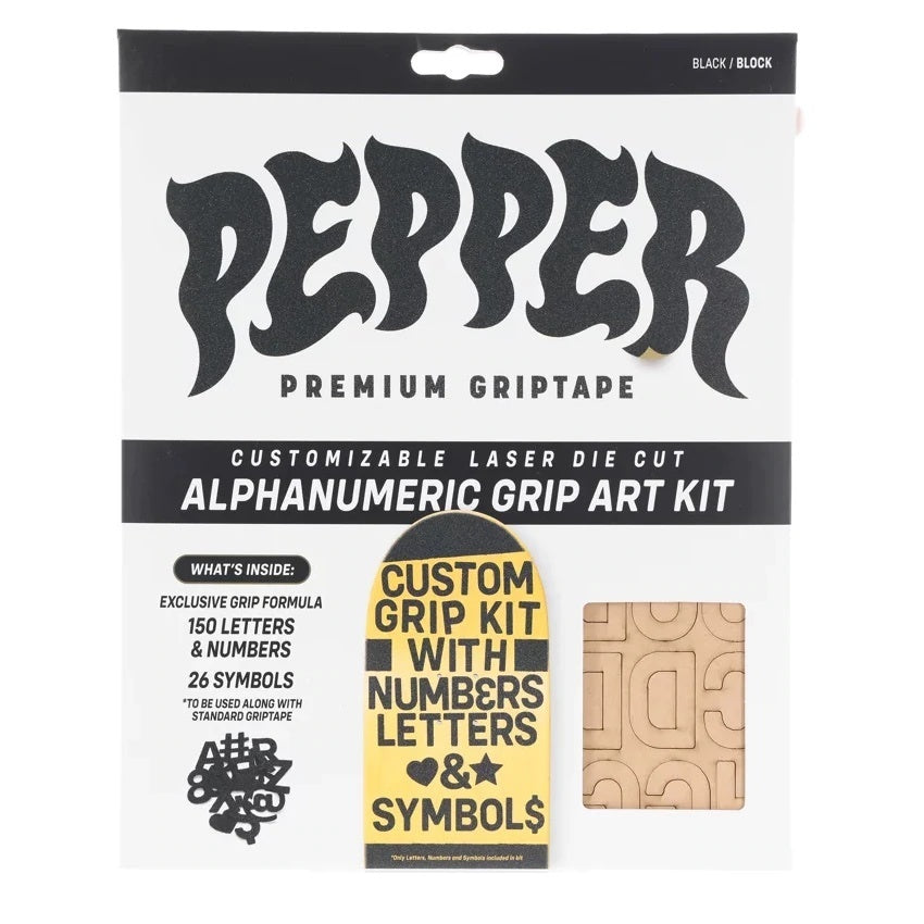 Pepper Griptape - Alphanumeric Custom Grip Art Kit