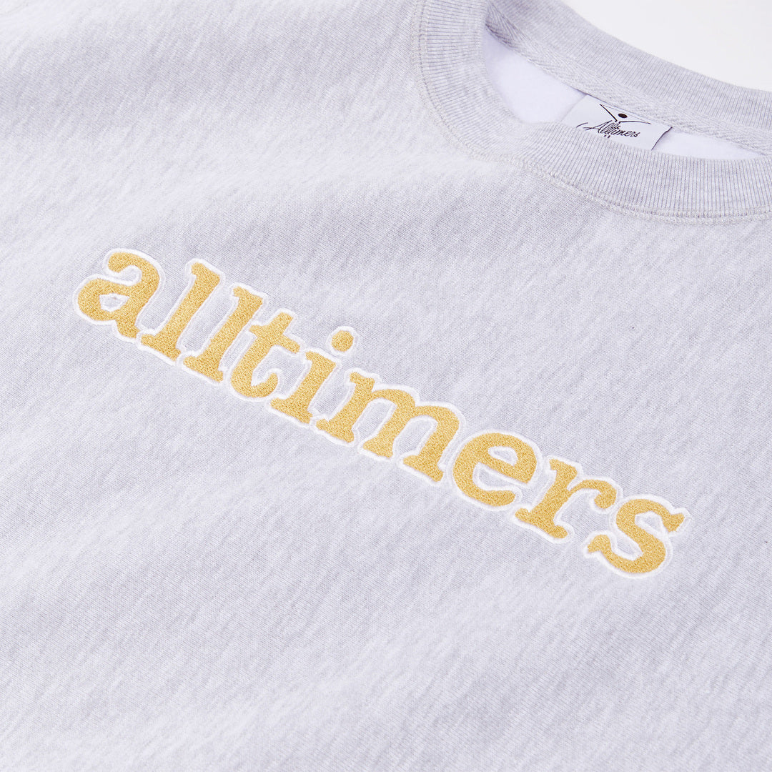 Alltimers Stamped Embroidered Heavyweight Crew - Heather Grey