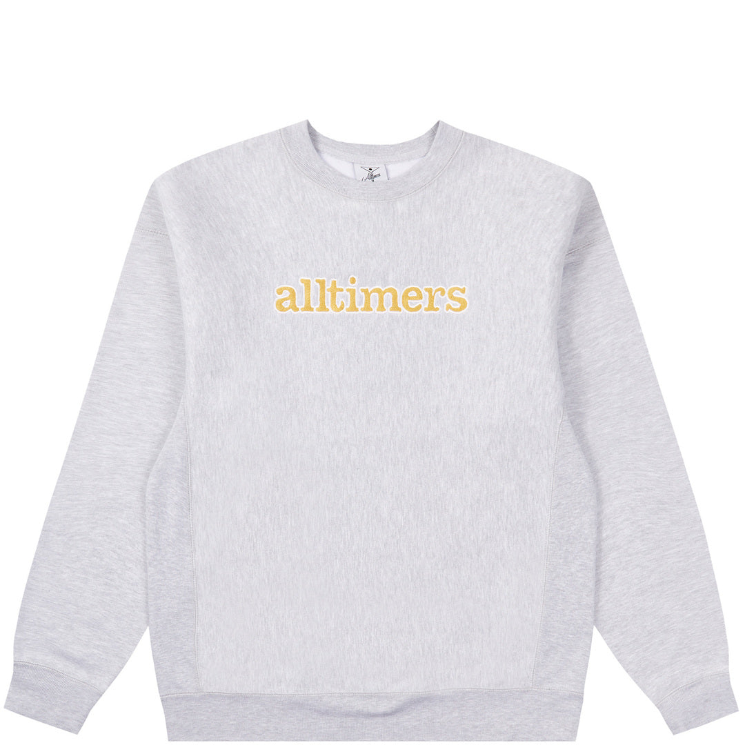 Alltimers Stamped Embroidered Heavyweight Crew - Heather Grey