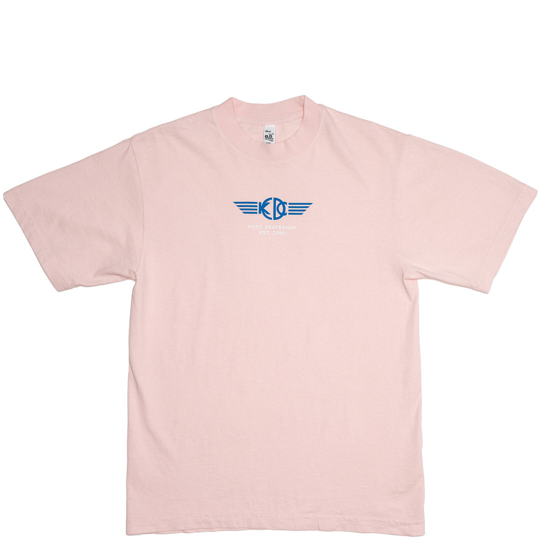 KCDC Shop Tee - Light Pink with Denim Blue &amp; White