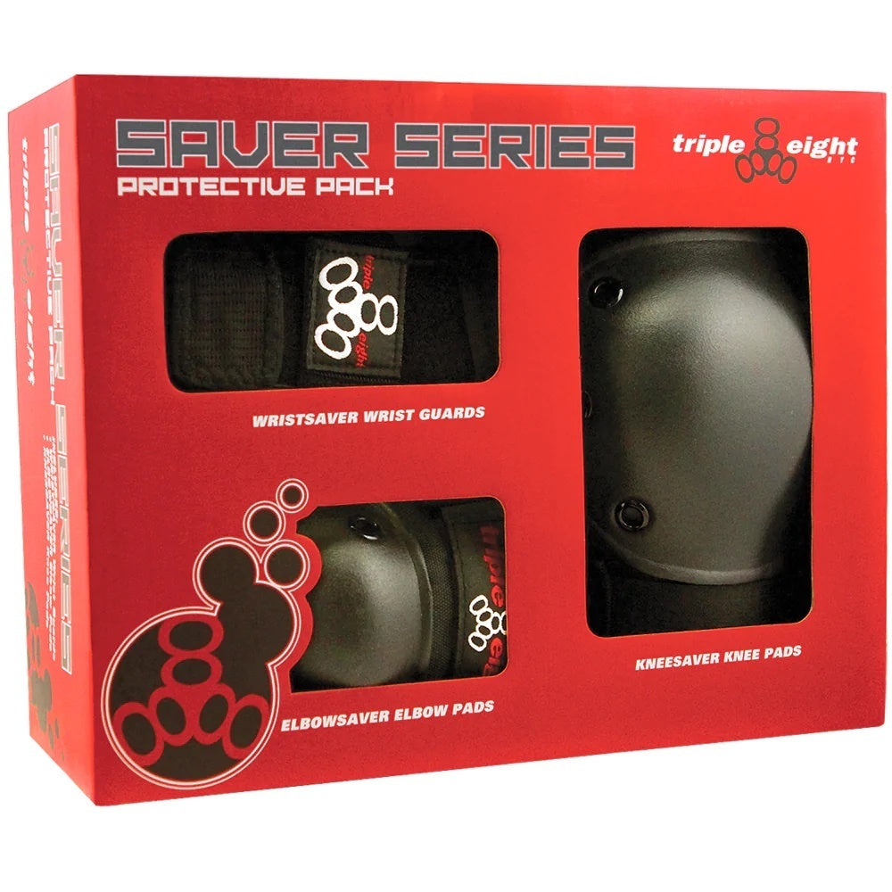Triple Eight Protective Pads - Saver Series 3 Pack - Black