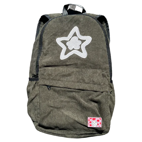 Star Corduroy Backpack - Green