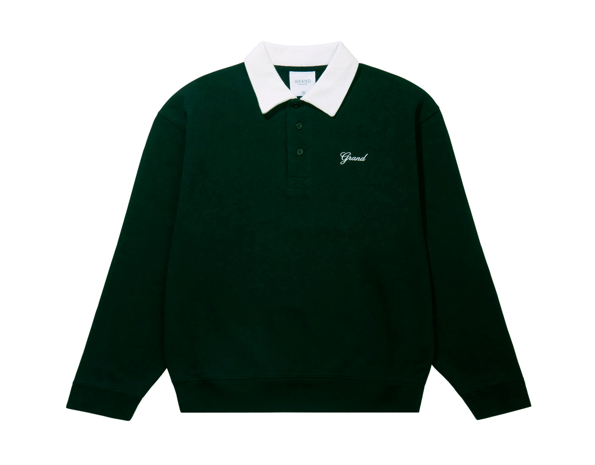 Grand Collection Dutchy Collared Sweatshirt - Forest Green/White